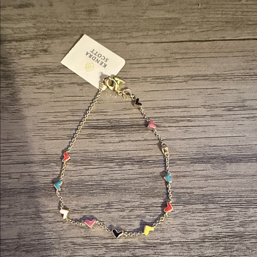 Kendra Scott Colorful Heart Chain Bracelet
